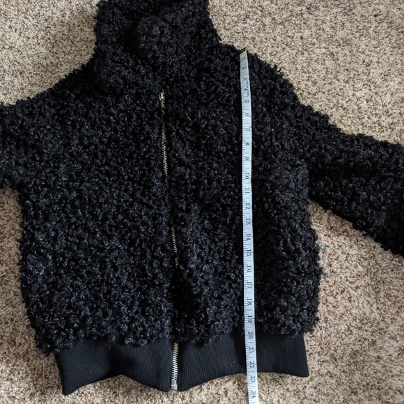 (Forever 21) NWT Black Teddy Furry Zip Jacket - Picture 10 of 14